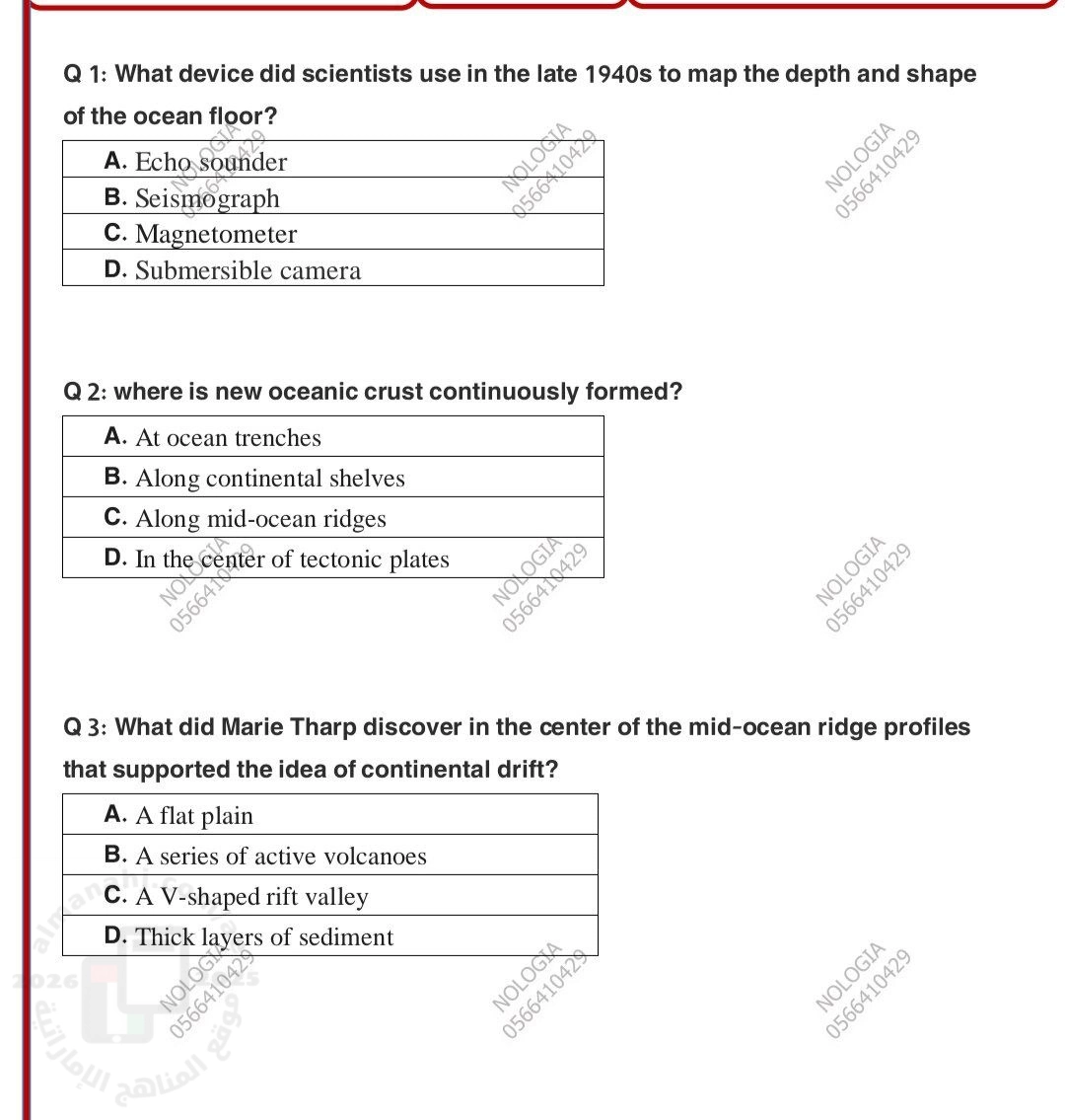 اختبار انسباير تطور نظرية الصفائح التكتونية غير محلول