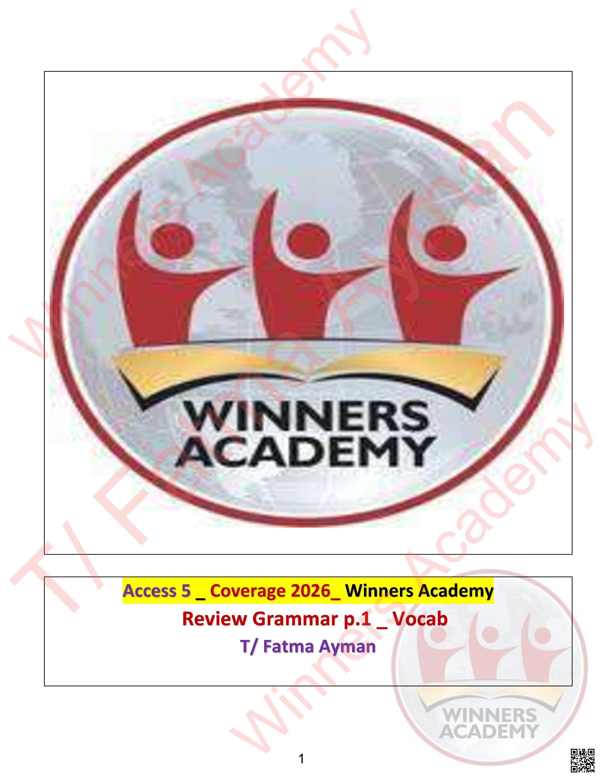 English EOT3 Review Booklet for Grades 10 Advanced and 11 General