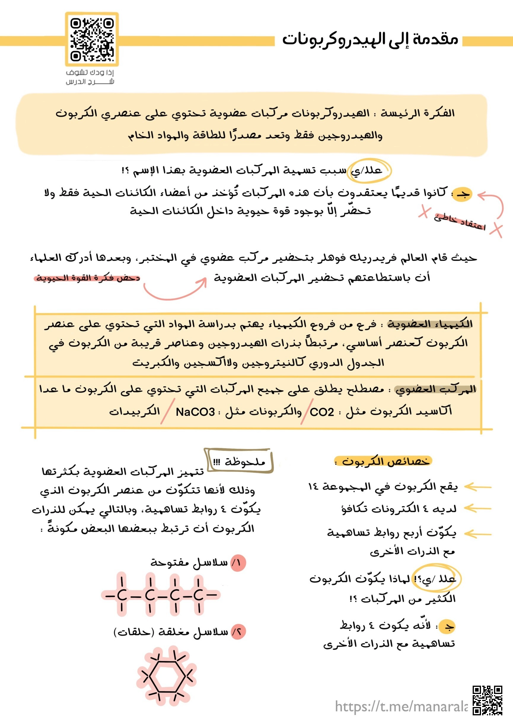 ملخص الدرس الأول مقدمة إلى الهيدروكربونات من وحدة الهيدروكربونات - كيمياء - الصف الصف الثاني عشر المتقدم - الفصل الفصل الثالث