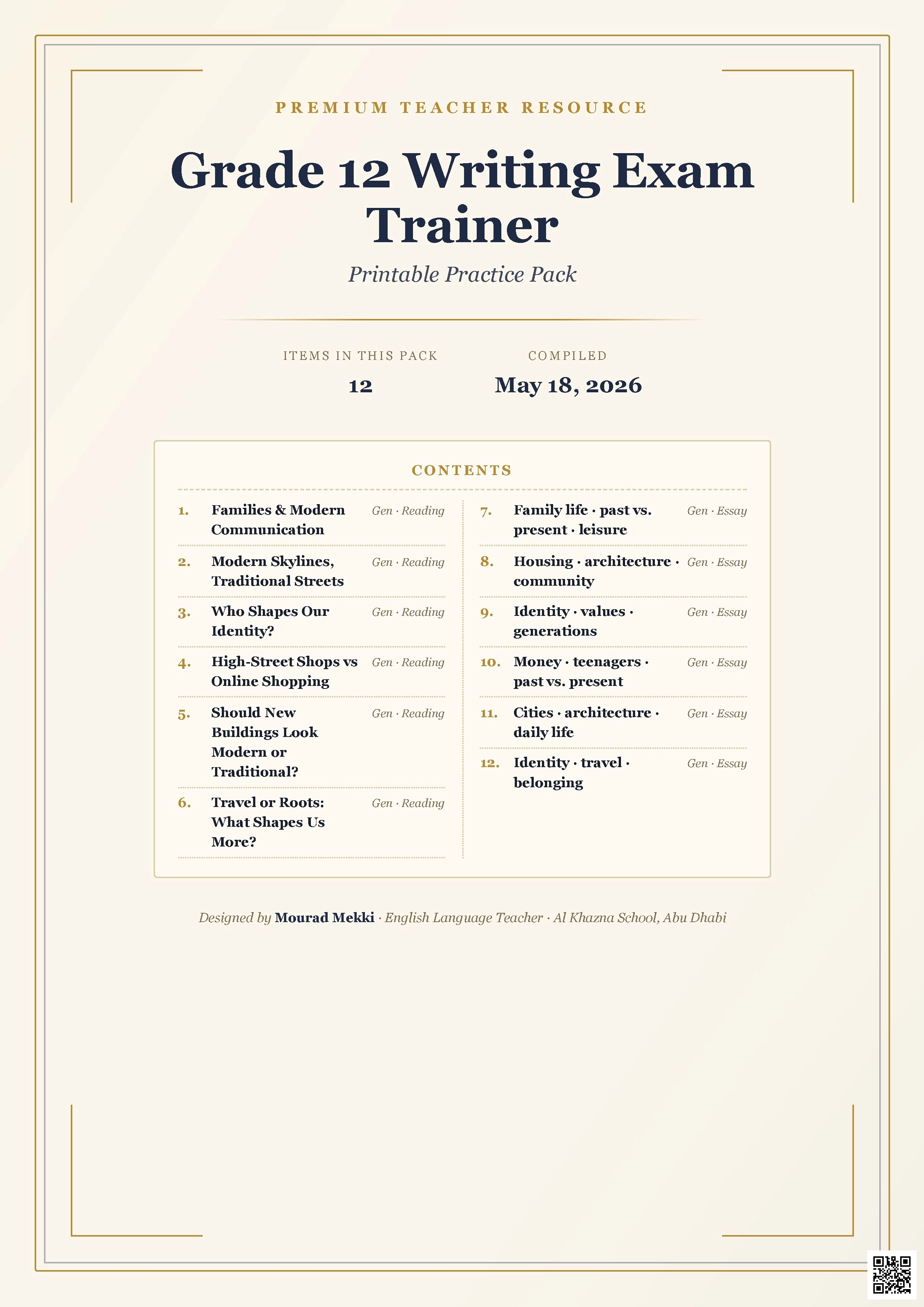 Grade 12 Writing Exam Trainer