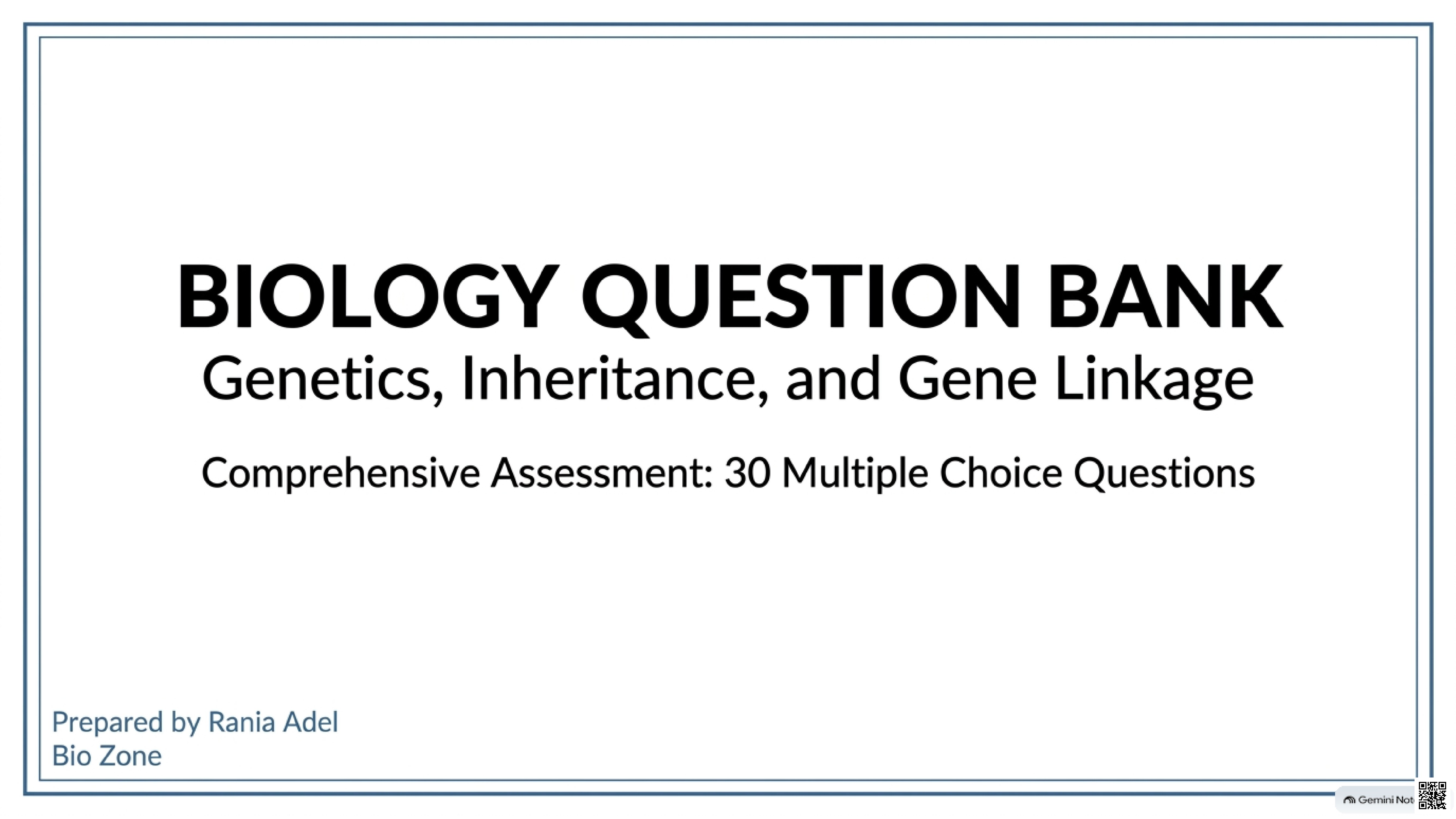 أسئلة على Mendelian genetics and gene linkage -انسباير
