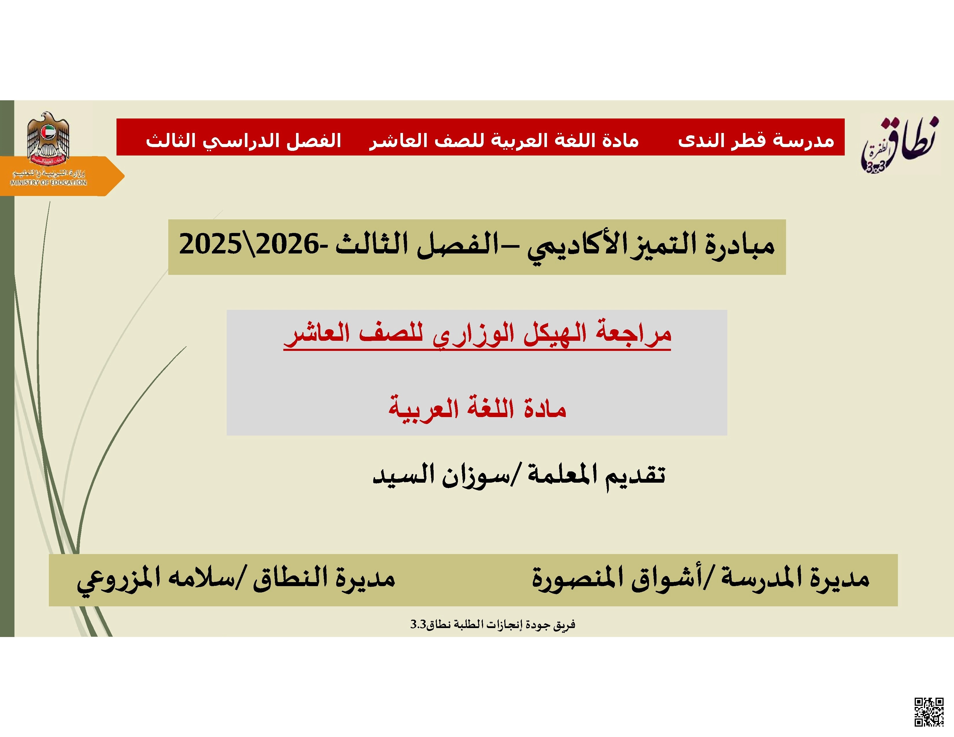 مراجعة الهيكل الوزاري