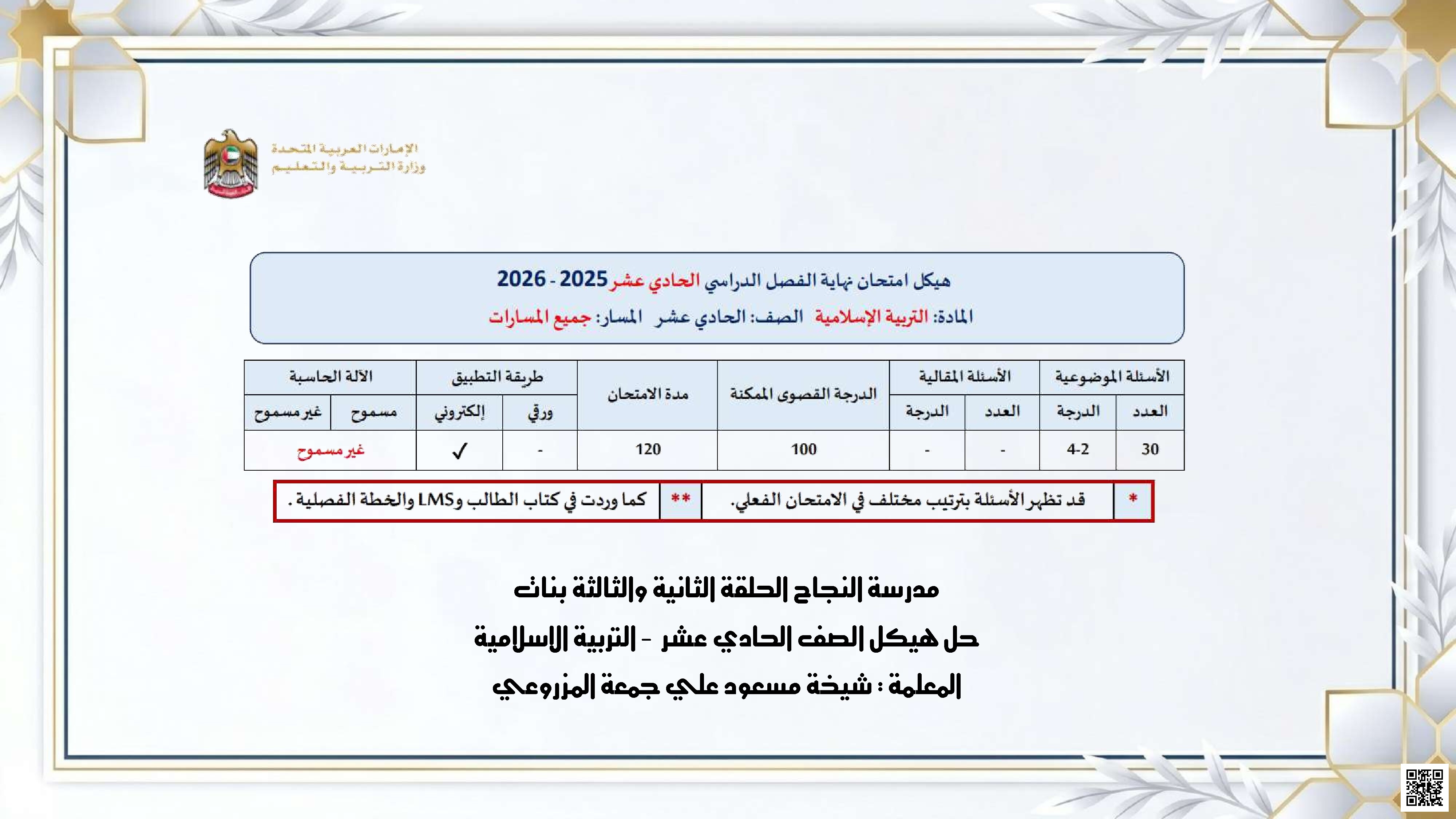 شرح وملزمة وفق الهيكل