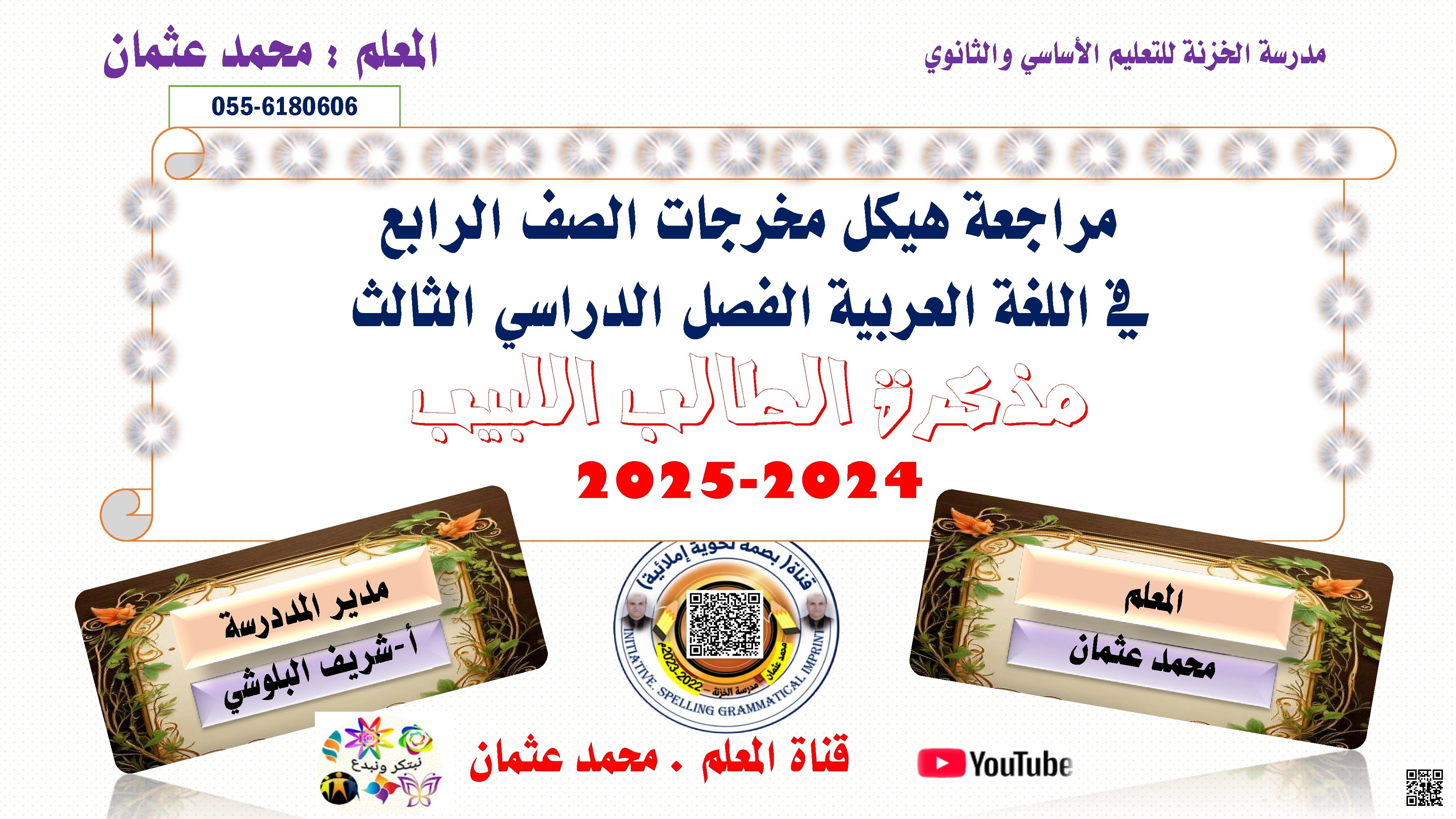 مراجعة هيكل مخرجات الصف الرابع في اللغة العربية