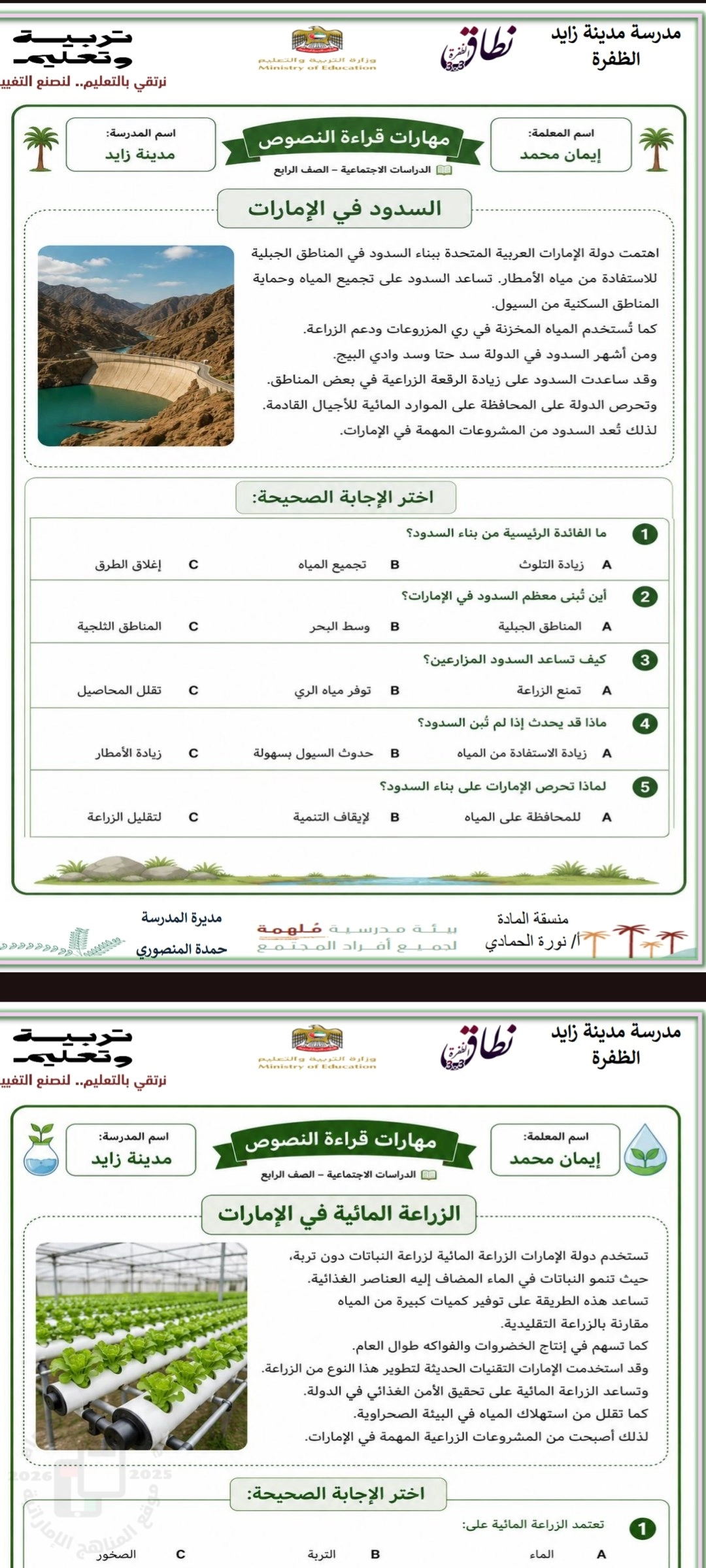 مهارات قراءة النصوص