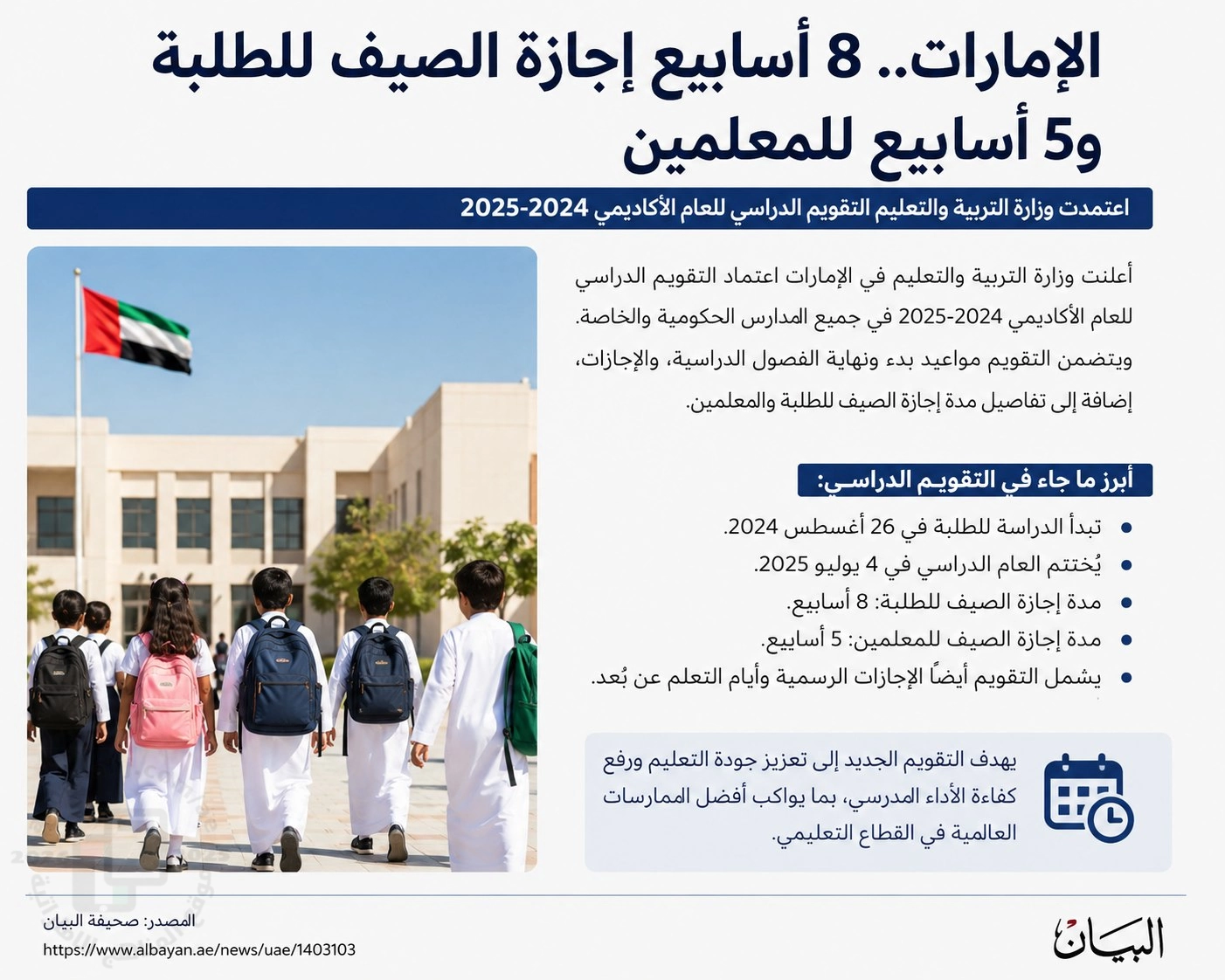 التربية تحدد إجازة الطلبة والمعلمين قبل انطلاق العام الدراسي 2026-2027