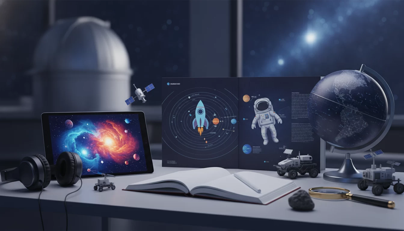 اختبار استماع حول استكشاف الفضاء مع نموذج الإجابة