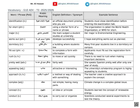 Vocabulary Mazes for EOT 3 Exam