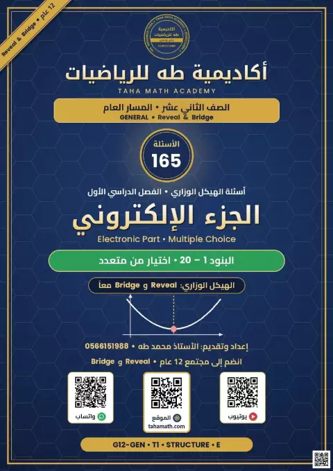 أسئلة الهيكل الوزاري لتحليل خواص الدوال التربيعية