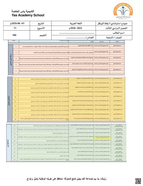 نموذج استرشادي وفق الهيكل
