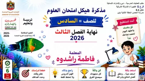مذكرة مراجعة هيكل الامتحان النهائي