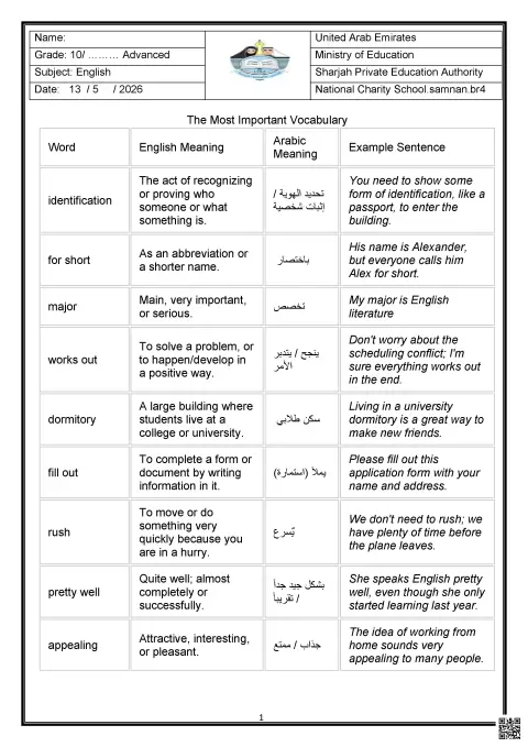 The Most Important Vocabulary