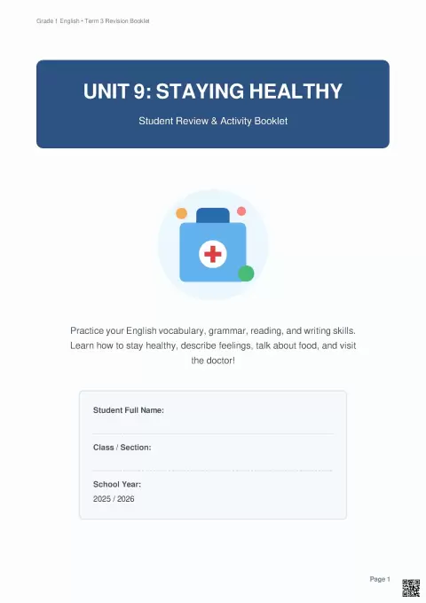 Unit 9: Staying Healthy - Student Review and Activity Booklet