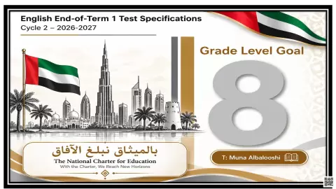 مواصفات اختبار نهاية الفصل وتدريبات المفردات (غير محلول)