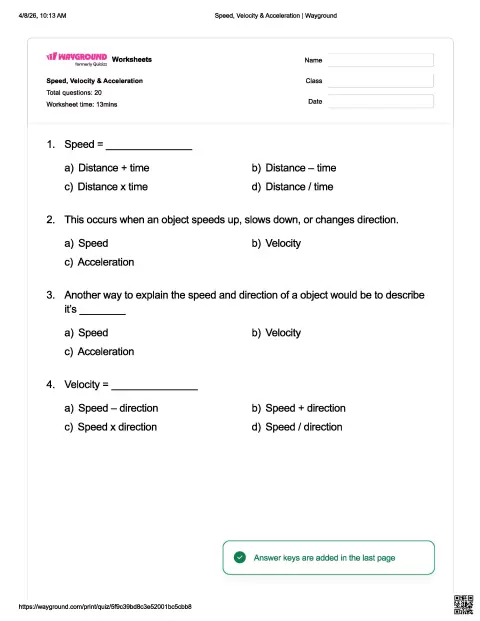 Speed, Velocity  and  Acceleration