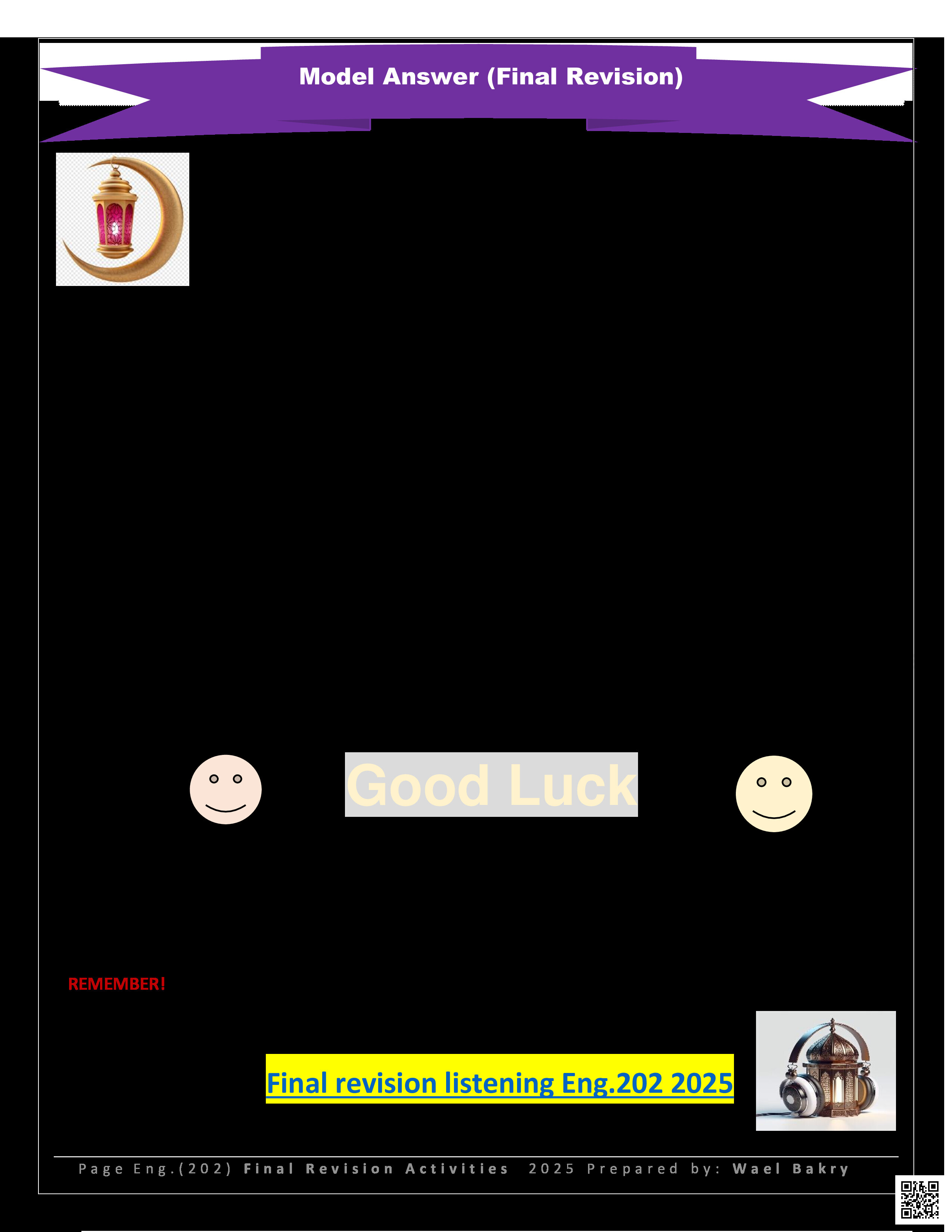 مذكرة اللغة الإنجليزية Eng 202 - لغة انجليزية - الصف الصف الثاني الثانوي - الفصل الفصل الثاني