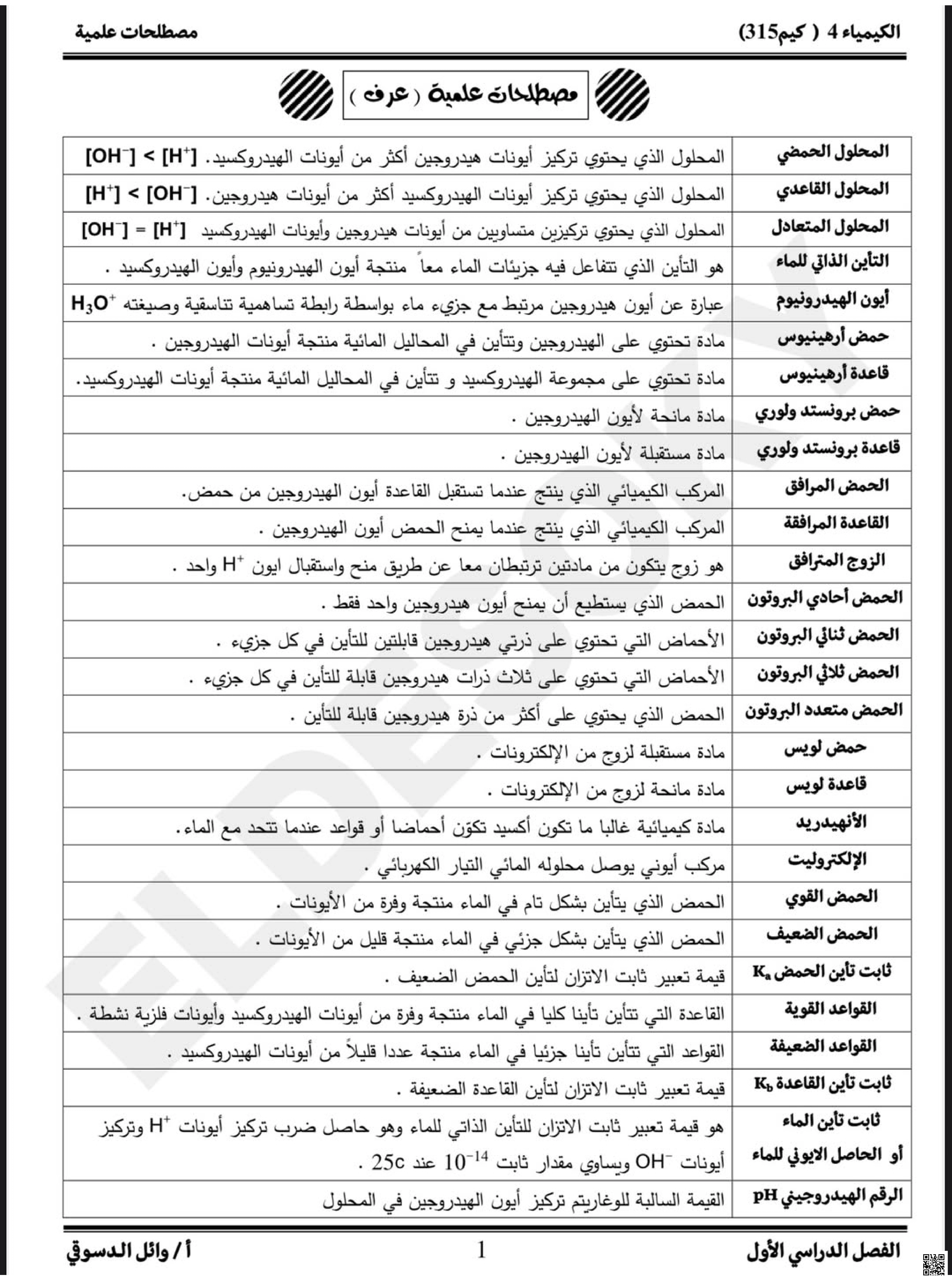 ملخص شامل لأهم المصطلحات العلمية