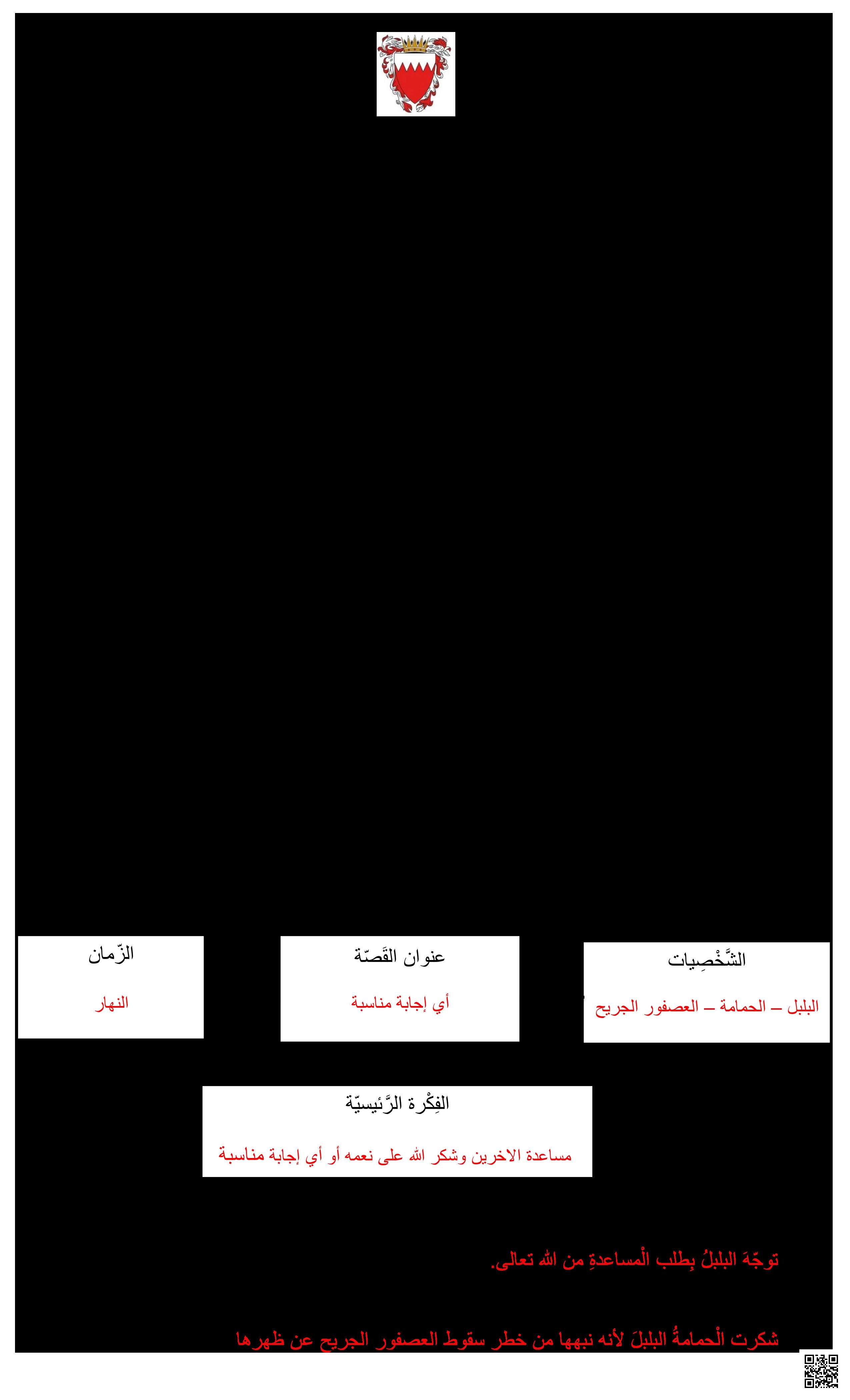 نموذج الإجابة للاختبار التشخيصي الخاص باللغة العربية الورقة الثانية - لغة عربية - الصف الصف الرابع - الفصل الفصل الثاني