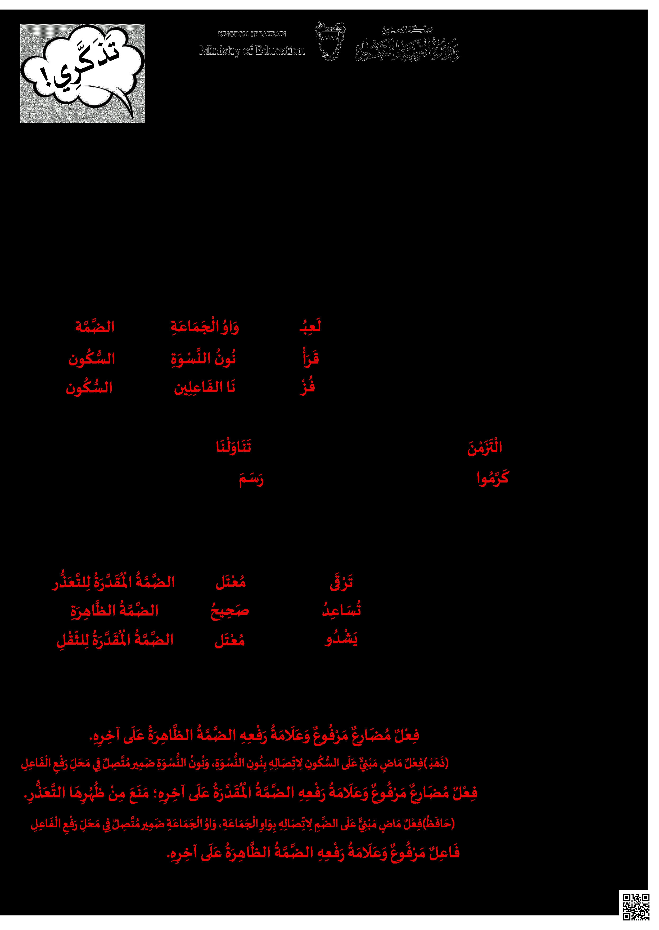 مراجعة الوقفة التقويمية الاختبار الأول - لغة عربية - الصف الصف السادس - الفصل الفصل الثاني