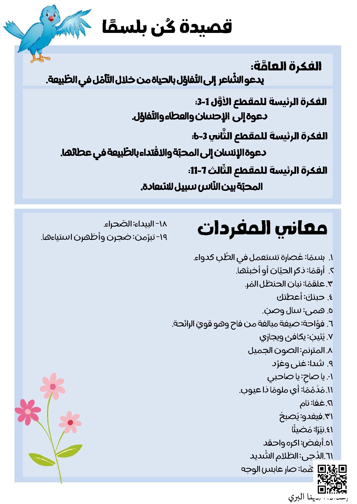 شرح وتحليل قصيدة كن بلسما
