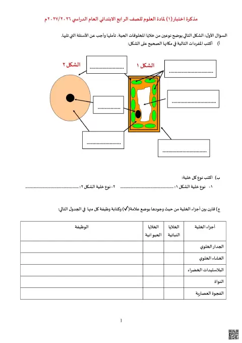 مذكرة اختبار شاملة