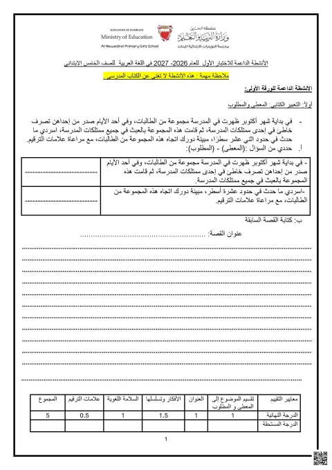 أنشطة داعمة لاختبارات