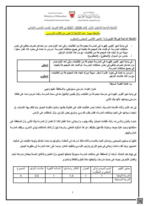 أنشطة داعمة لاختبار