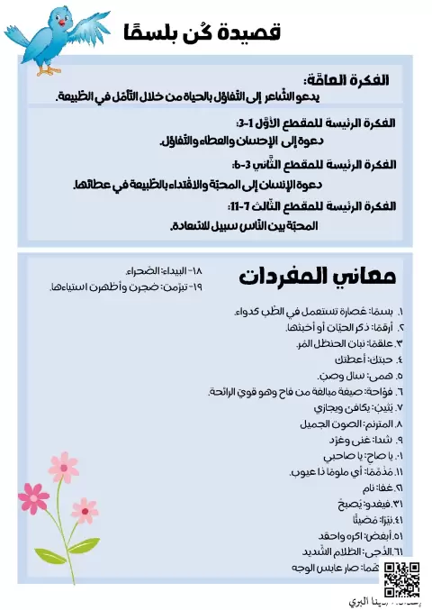 شرح وتحليل قصيدة كن بلسما
