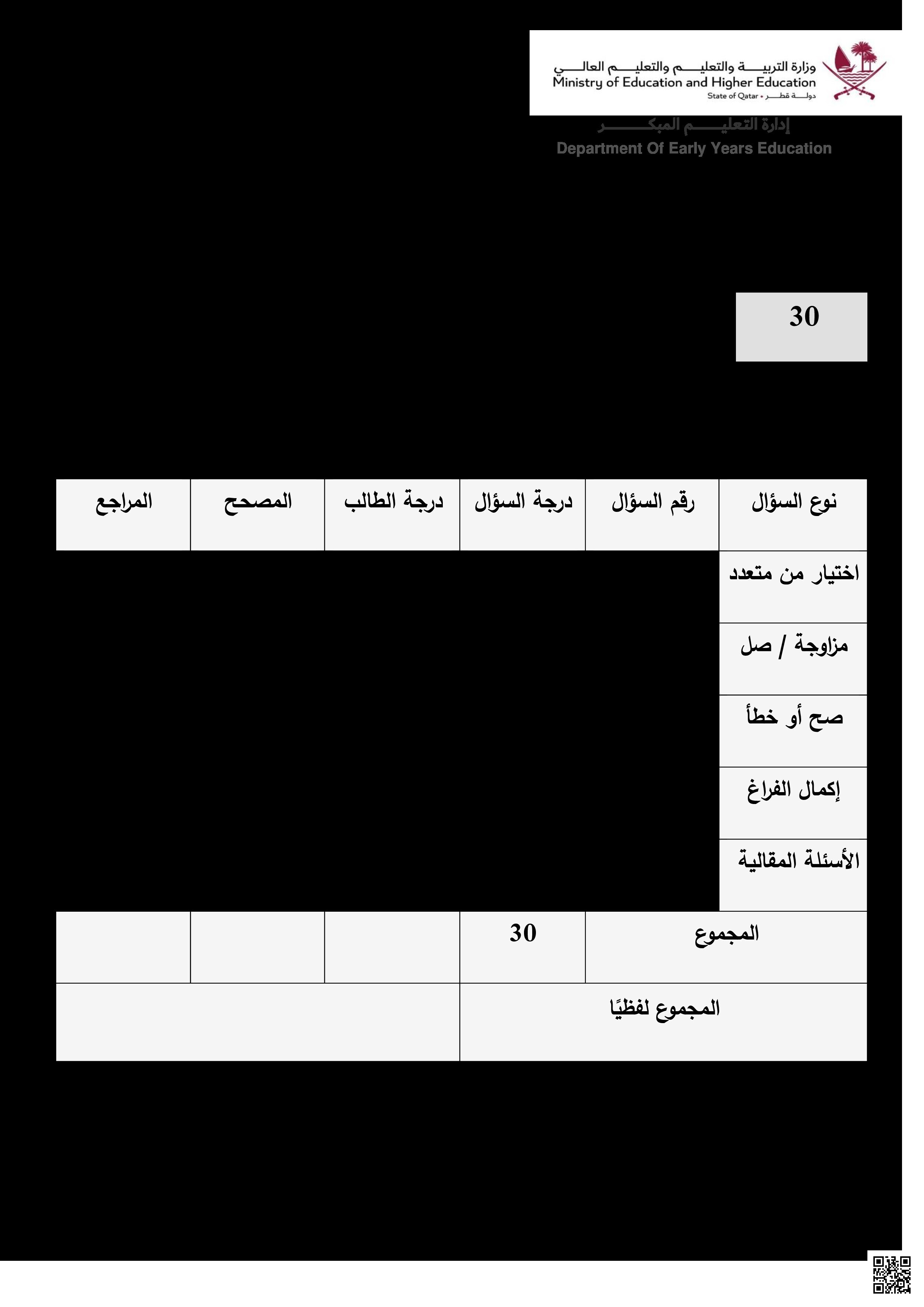 اختبار تجريبي نهاية الفصل تعليم مبكر - علوم - الصف المستوى الثاني - الفصل الفصل الثاني
