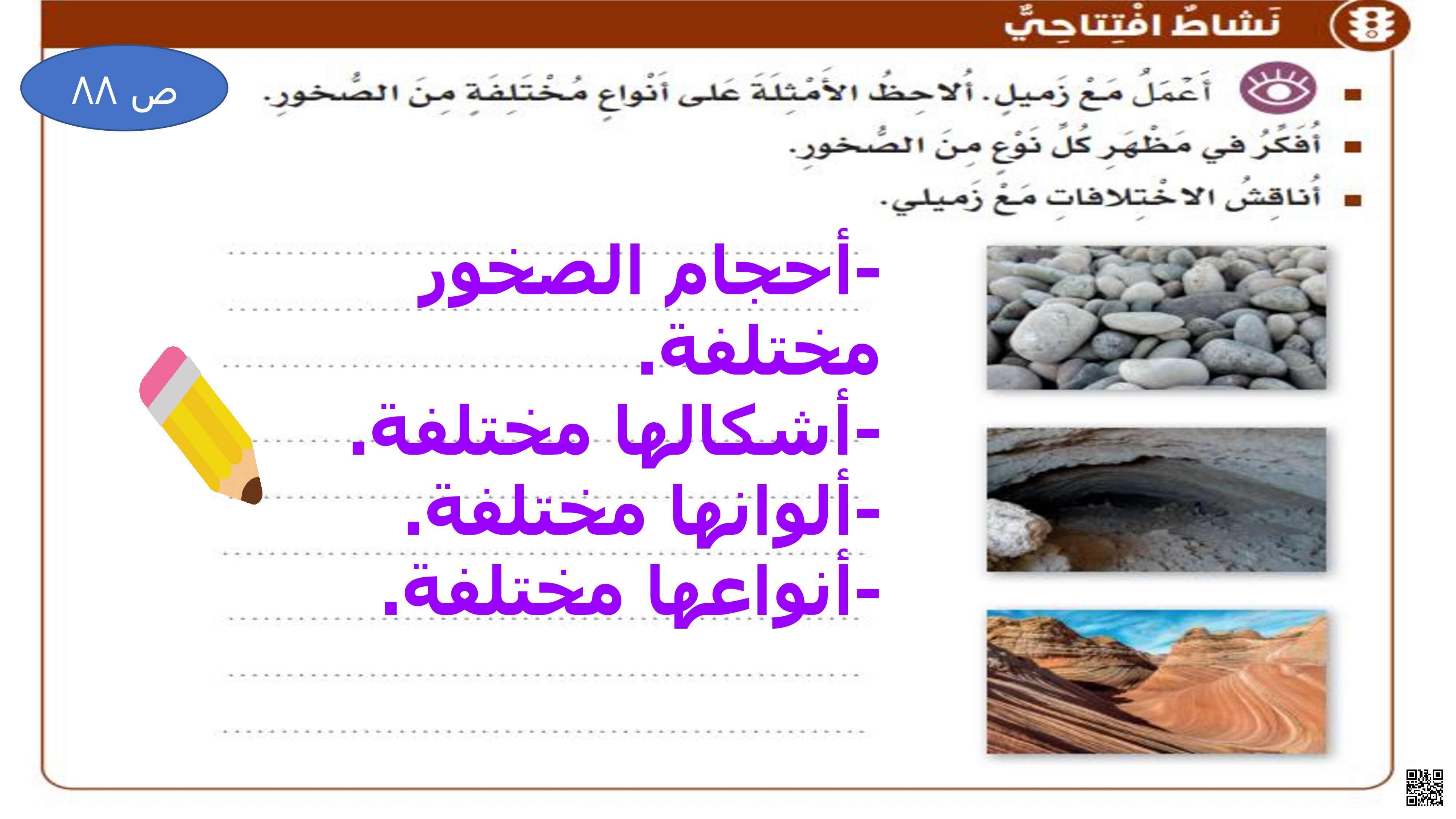 حل تدريبات وحدة الصخور كاملة - علوم - الصف المستوى الثالث - الفصل الفصل الثاني