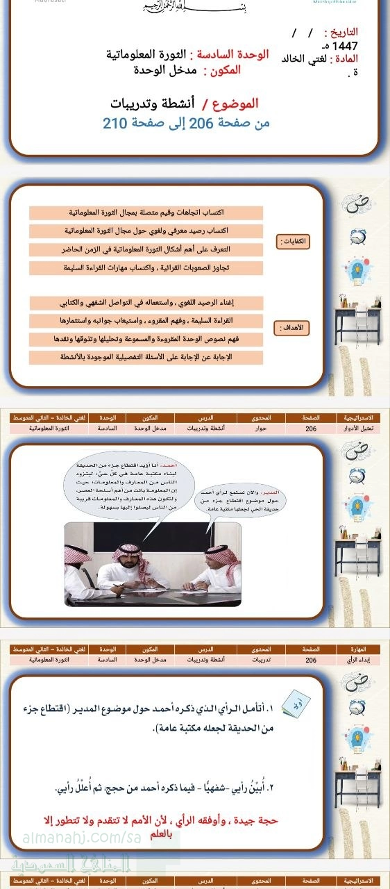 بوربوينت الوحدة السادسة الثورة المعلوماتية مدخل الوحدة