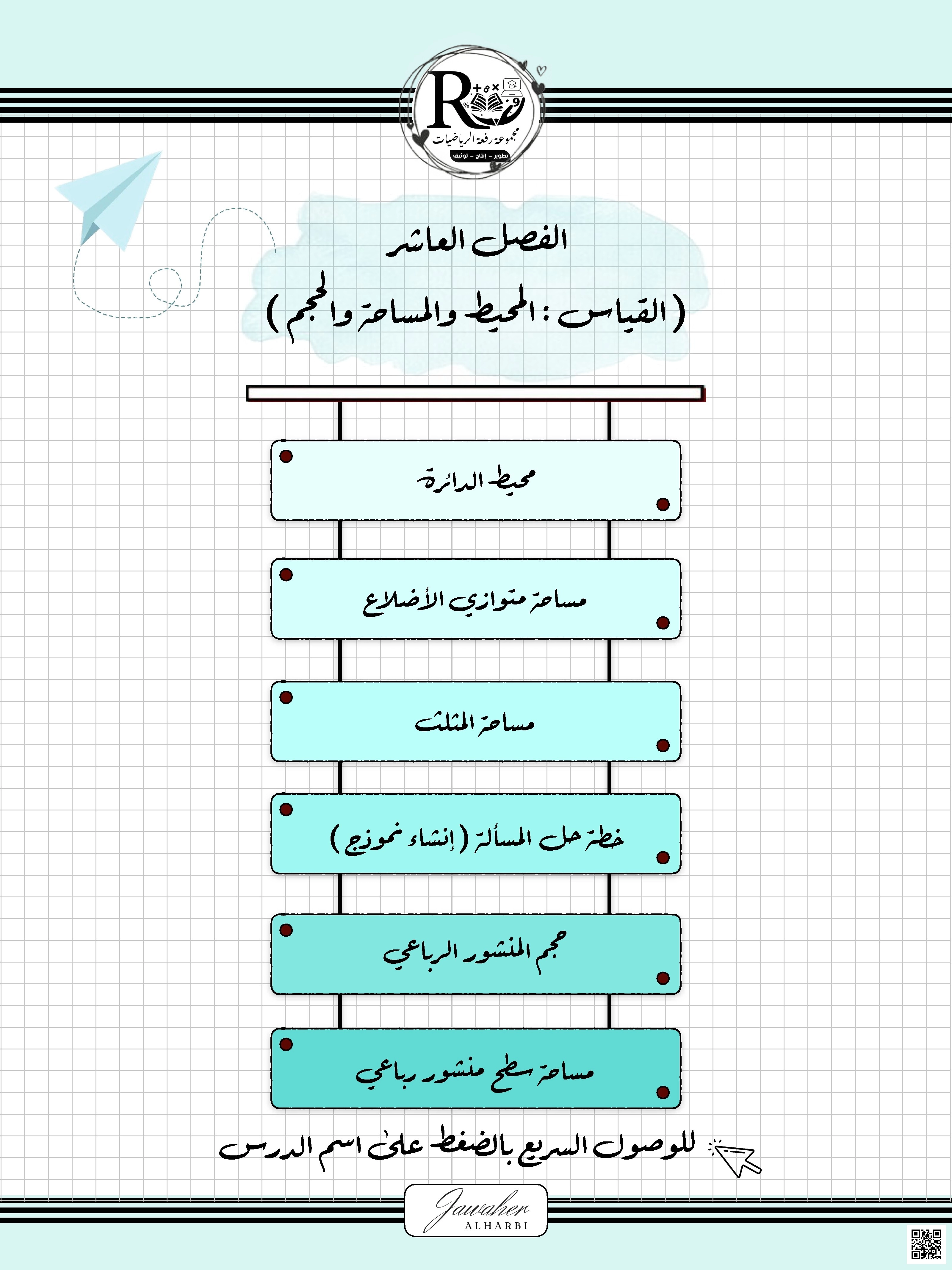 شرح القياس المحيط والمساحة والحجم