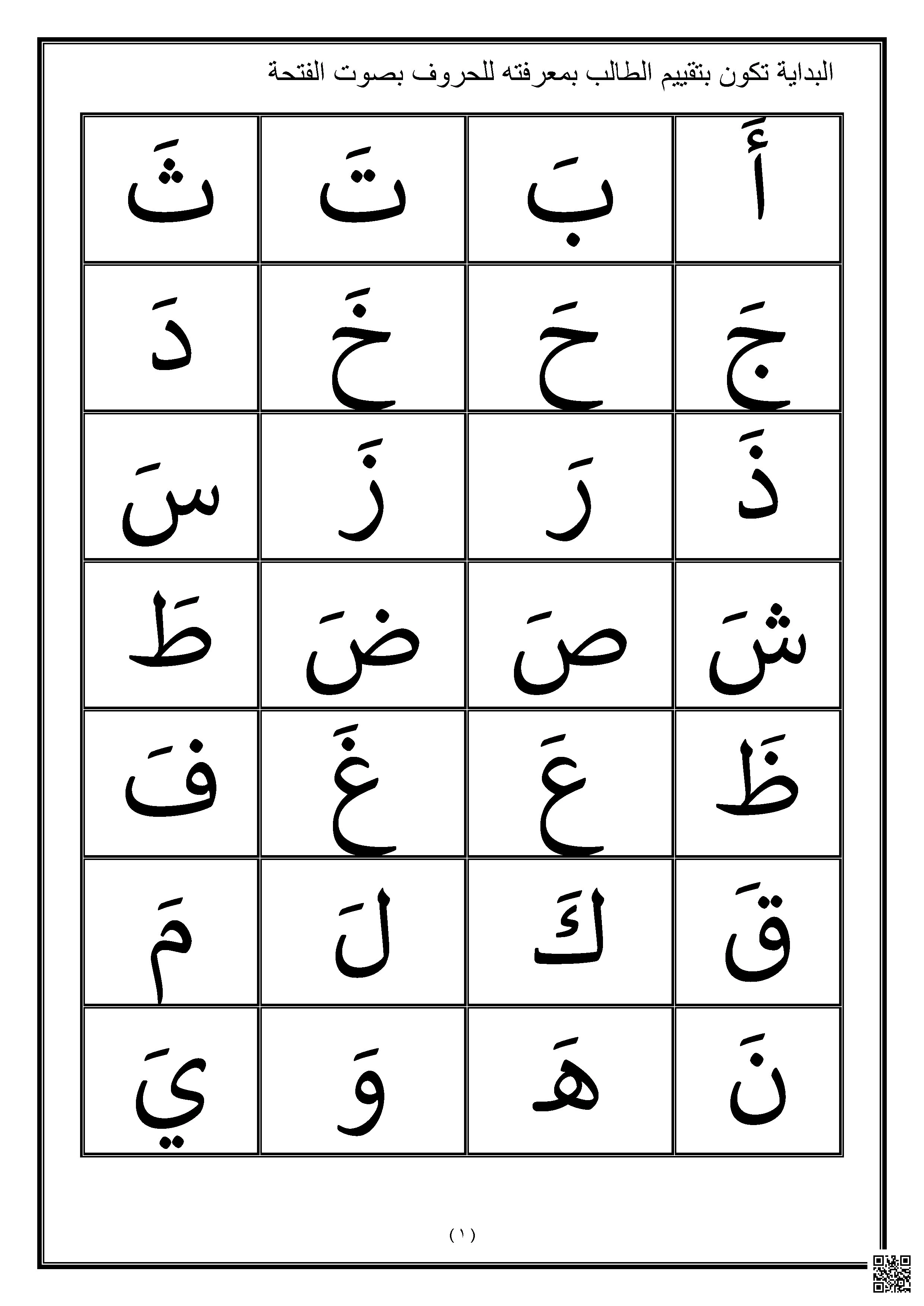 برنامج لتحسين وتقوية مستوى الطلاب - لغة عربية - الصف الصف الأول - الفصل الفصل الأول
