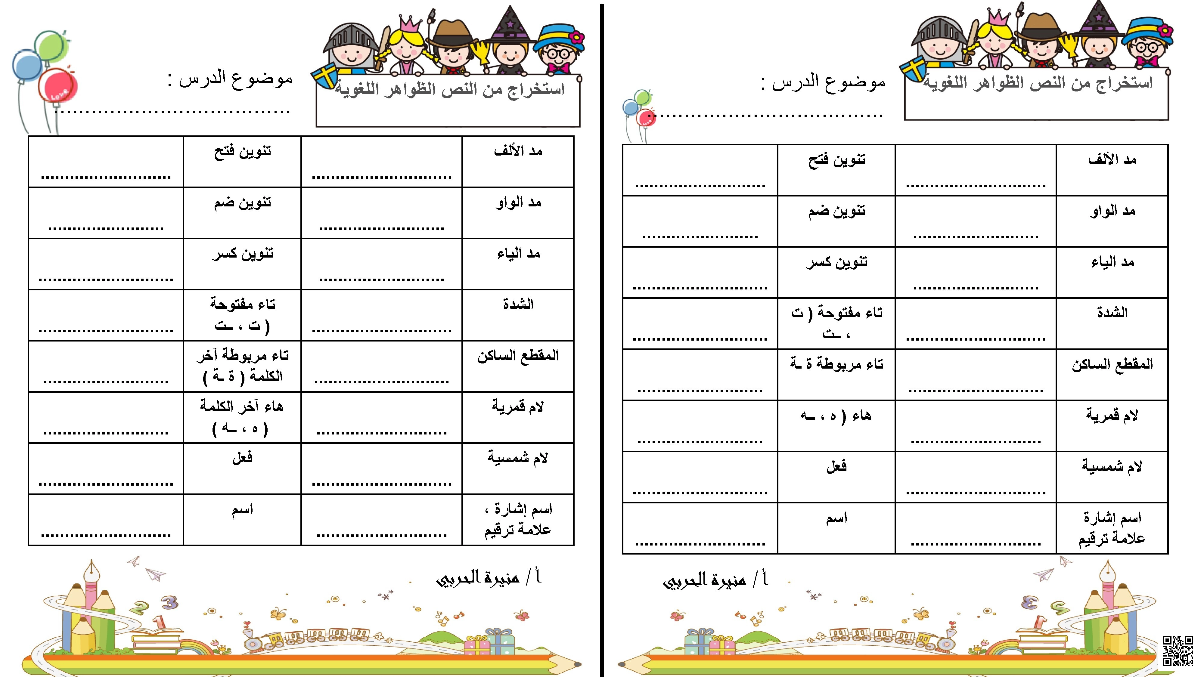 استخراج الظواهر اللغوية - لغة عربية - الصف الصف الأول - الفصل الفصل الثاني