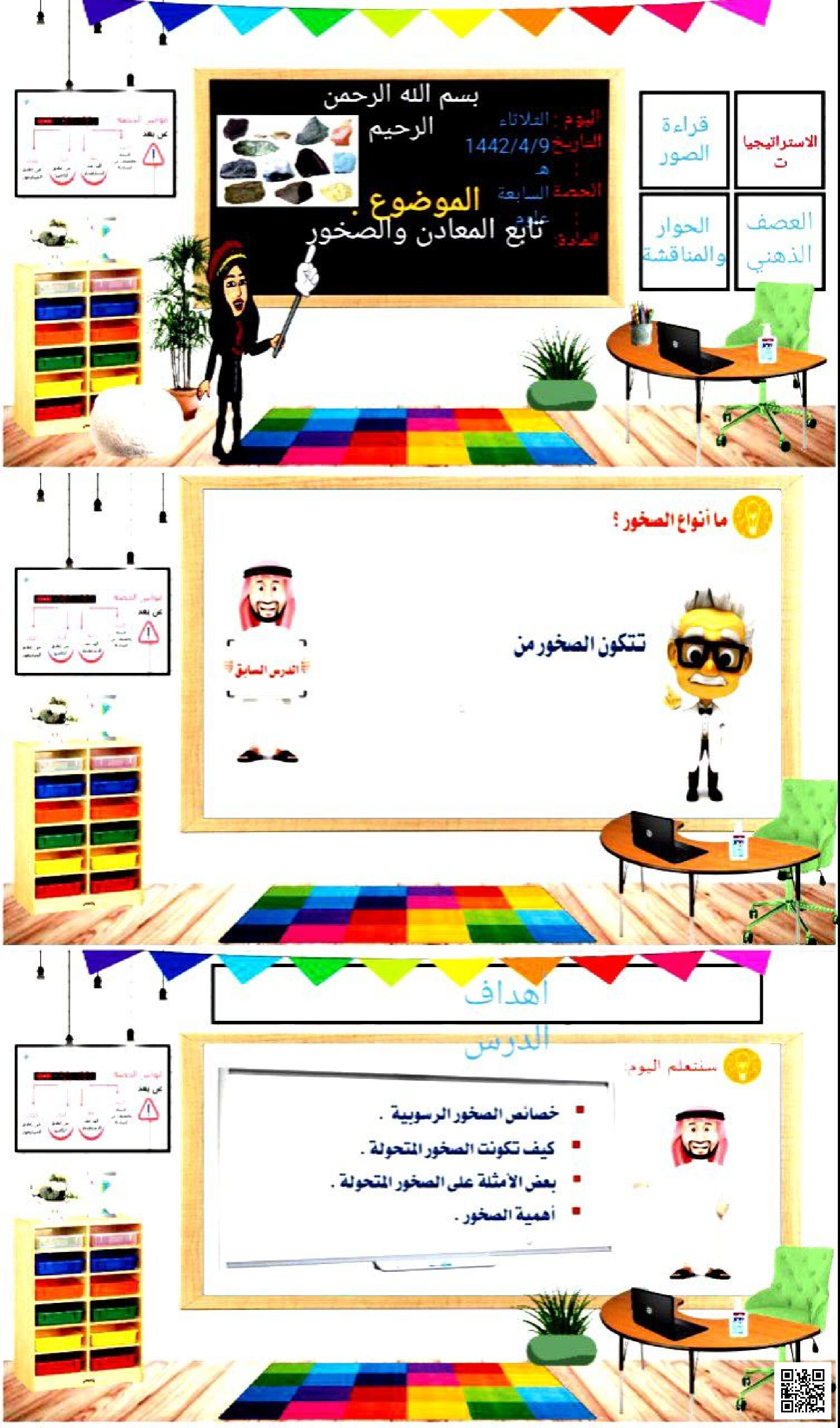 أنواع الصخور: النارية والرسوبية والمتحولة وخصائصها الأساسية - علوم - الصف الصف الرابع - الفصل الفصل الثاني