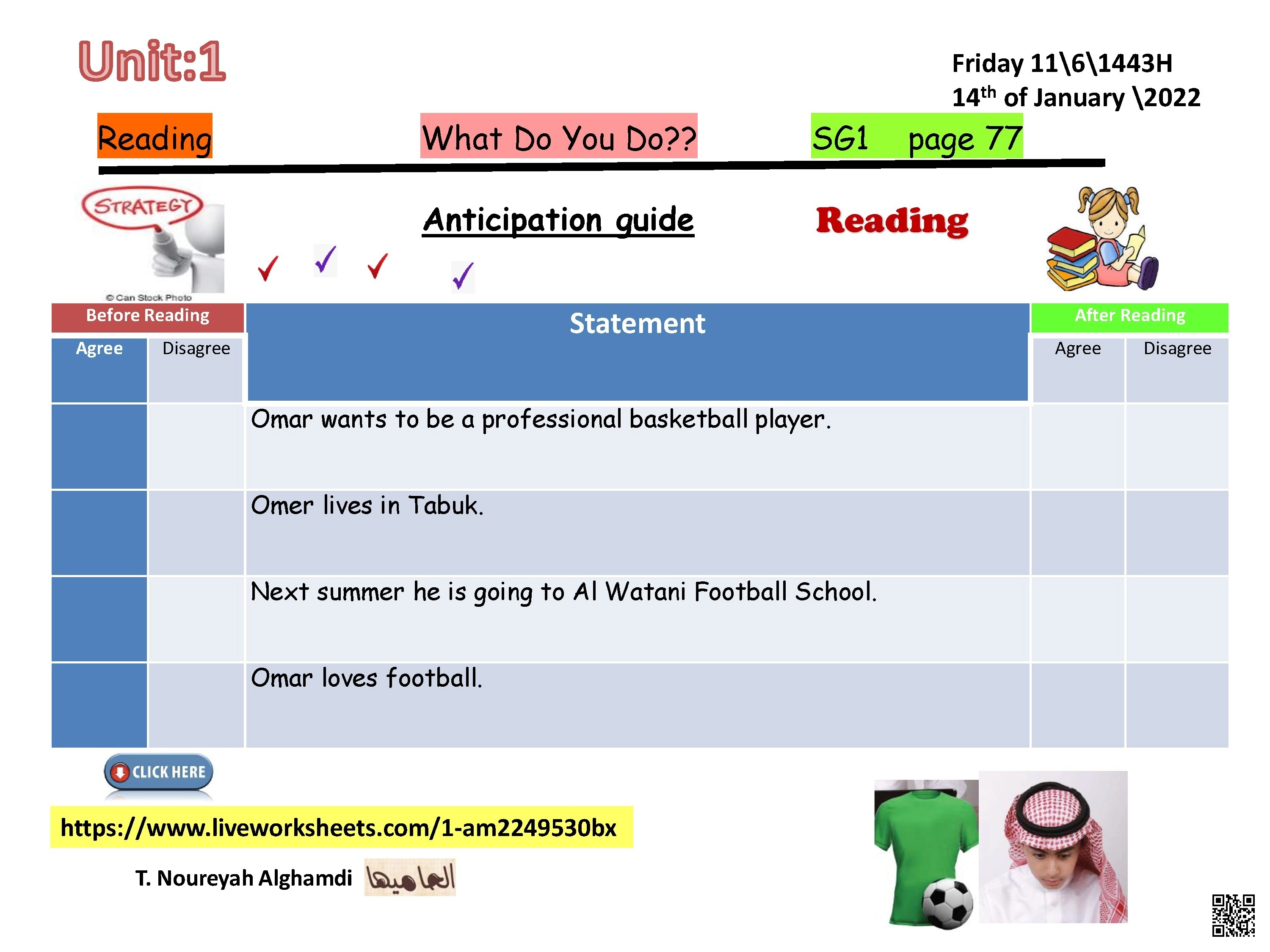الدرس5 الوحدة 9 نشاط قراءة تفاعلي باستخدام دليل التوقعات وتحليل النص Worksheet - لغة انجليزية - الصف الصف الأول المتوسط - الفصل الفصل الثاني