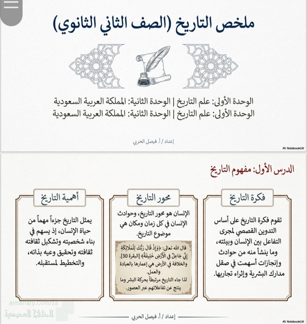 ملخص التاريخ