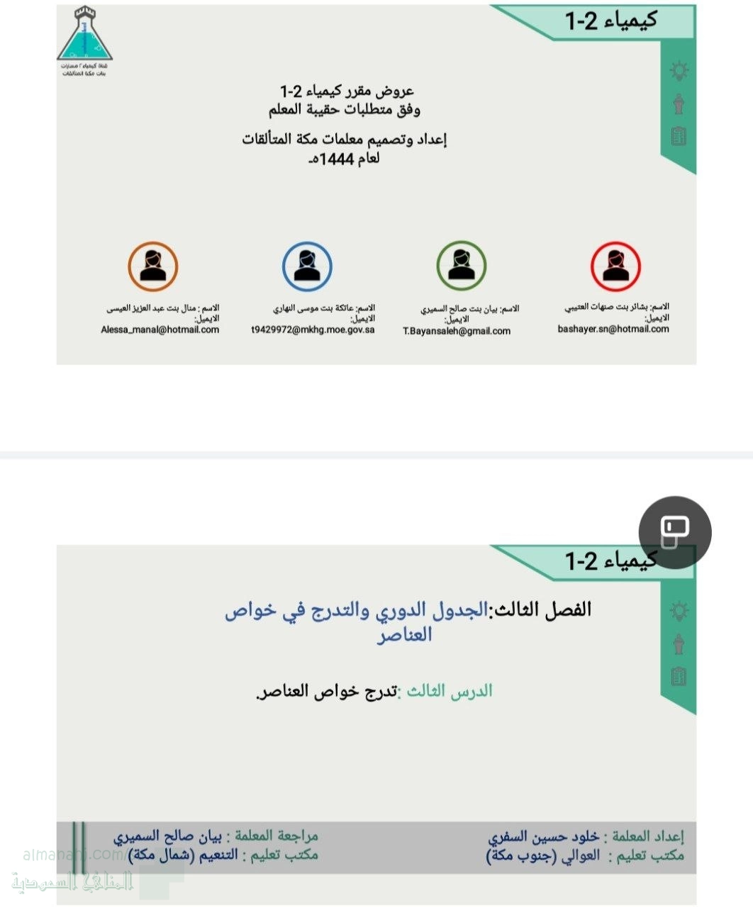 الفصل الثالث الجدول الدوري والتدرج في خواص العناصر الدرس الثالث تدرج خواص العناصر العناصر