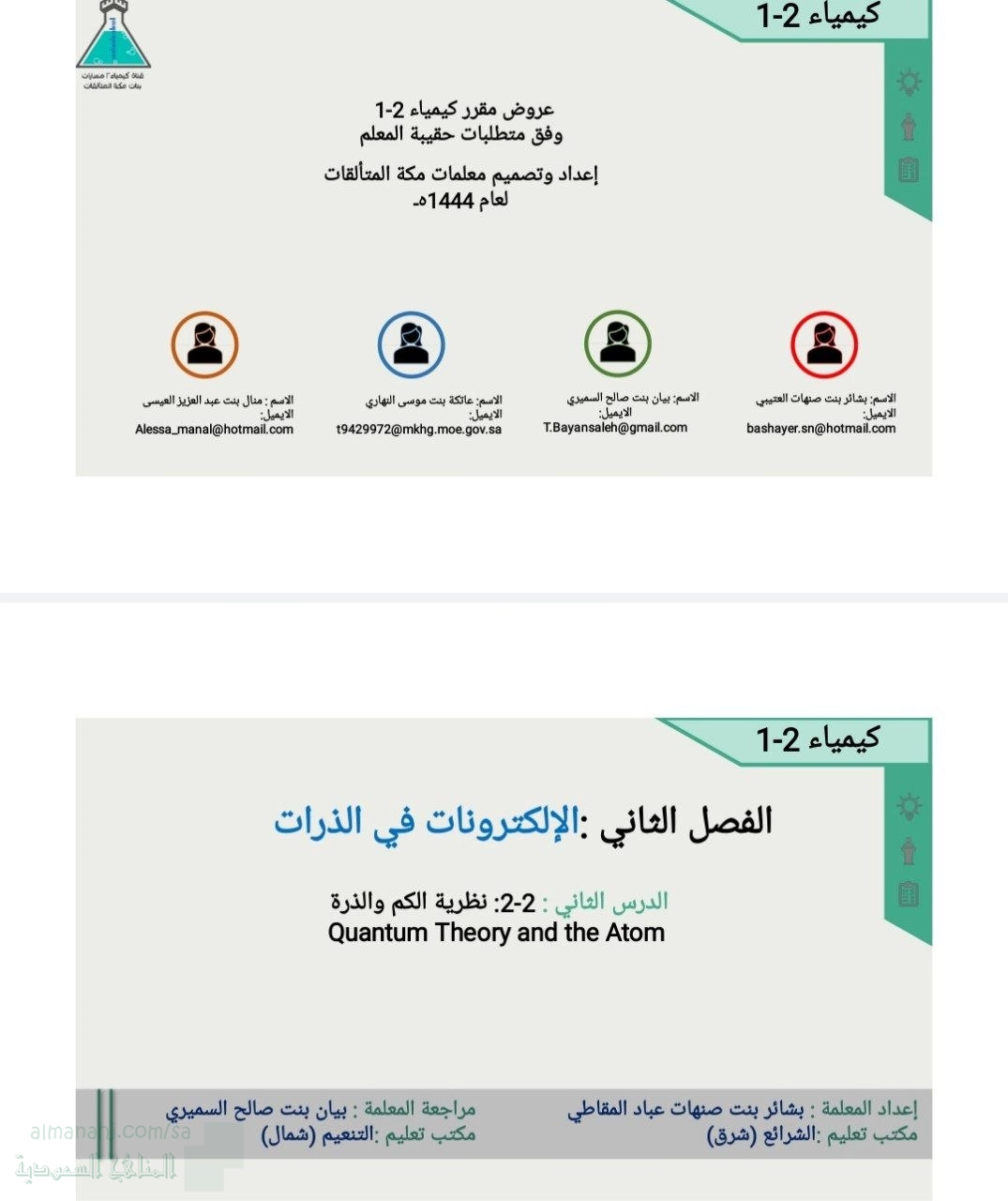 الفصل الثاني الإلكترونات في الذرات الدرس الثاني نظرية الكم والذرة