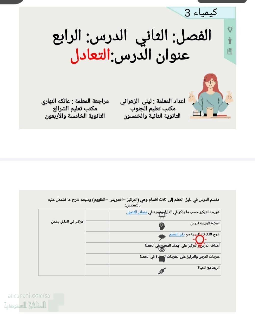 الفصل الثاني الدرس الرابع التعادل