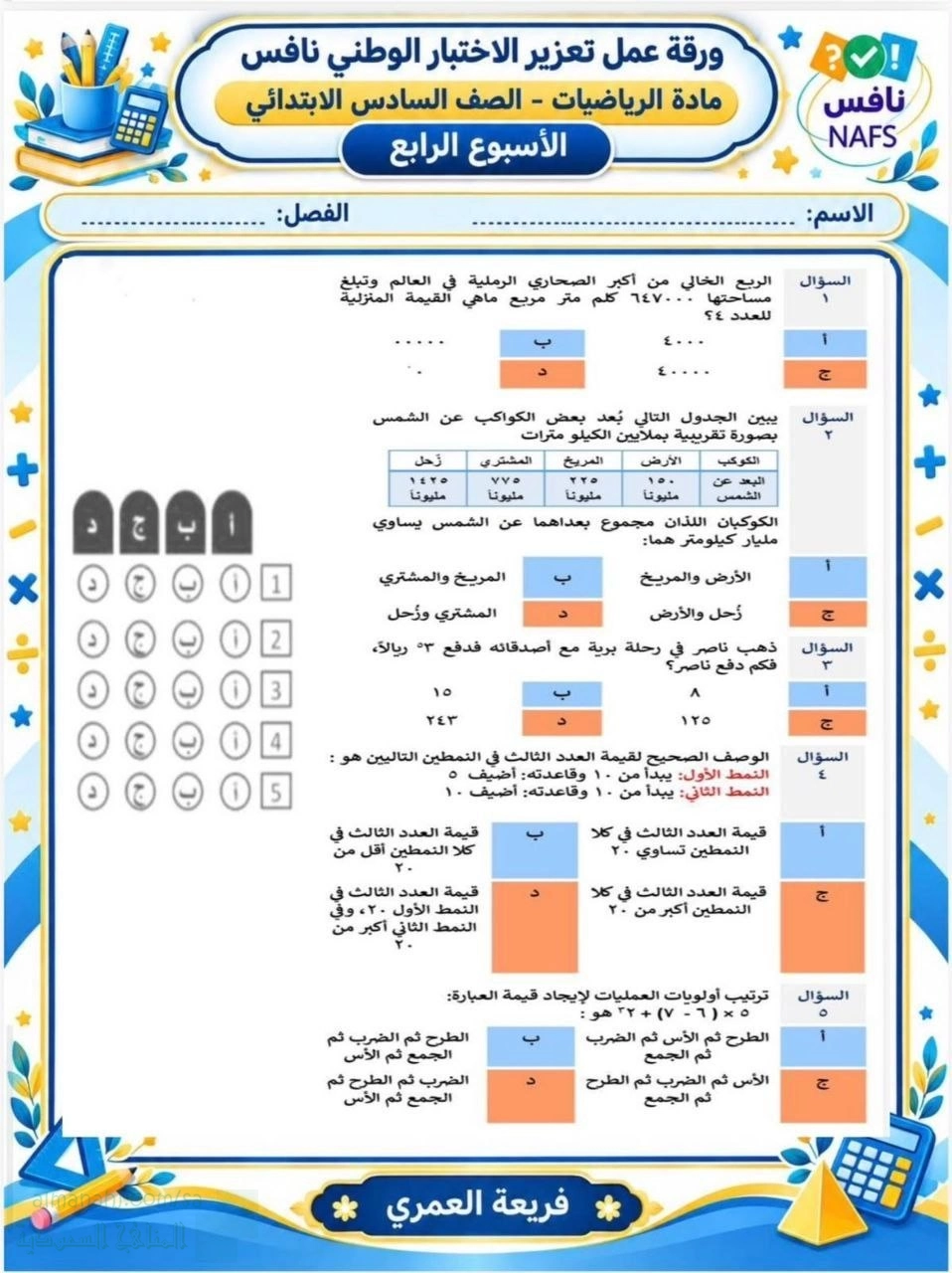 ورقة عمل تعزيز الاختبار الوطني نافس