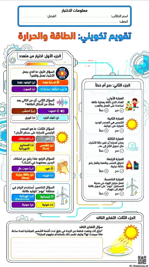 تقويم تكويني الطاقة والحرارة